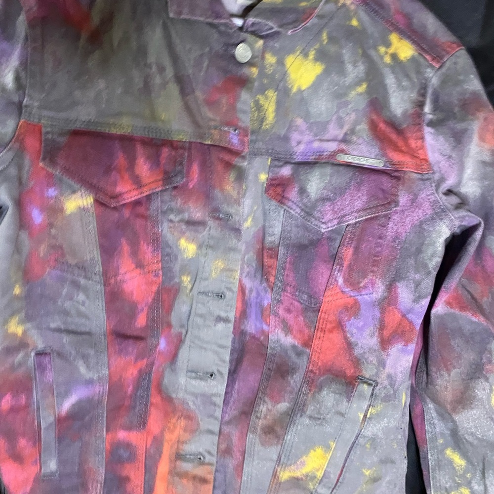 Colorful Splatter Denim Jacket - Picture 15 of 17